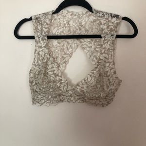Free people Intimately open back lace bralette size large